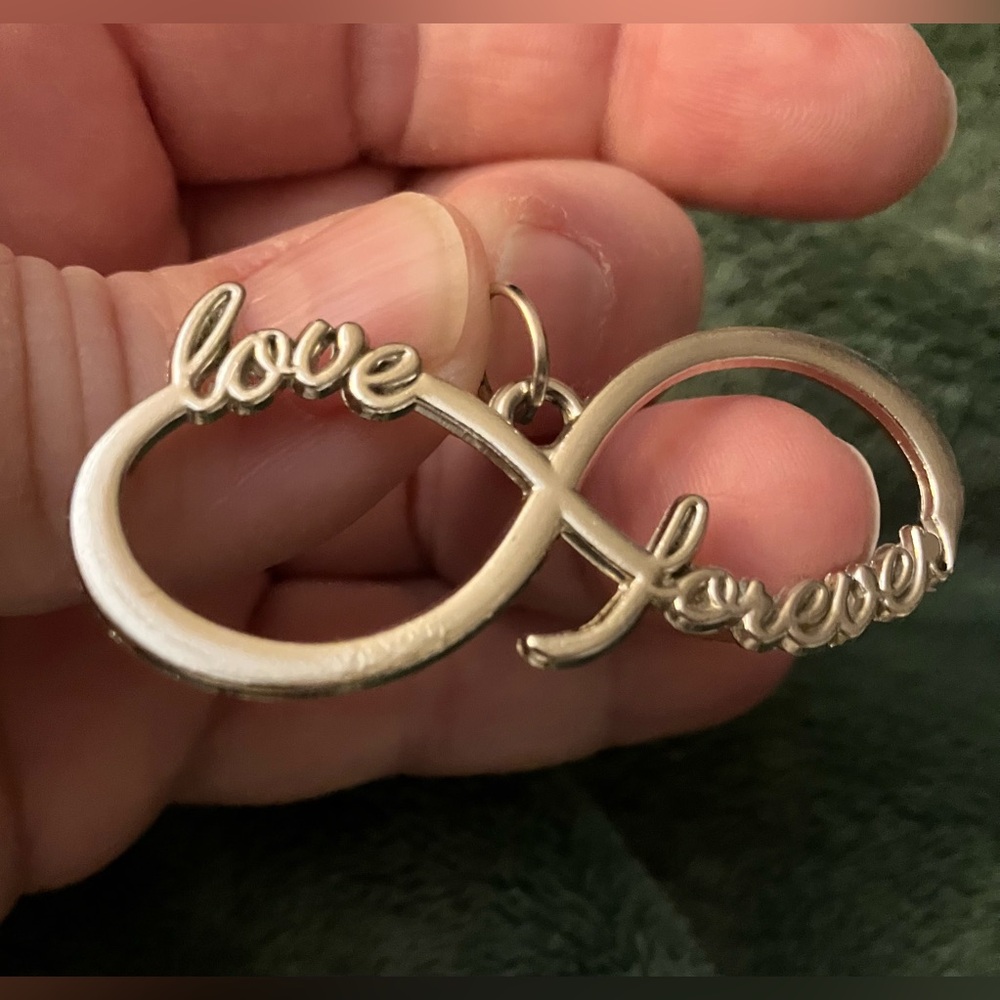 Silver tone Infinity Love Forever charm